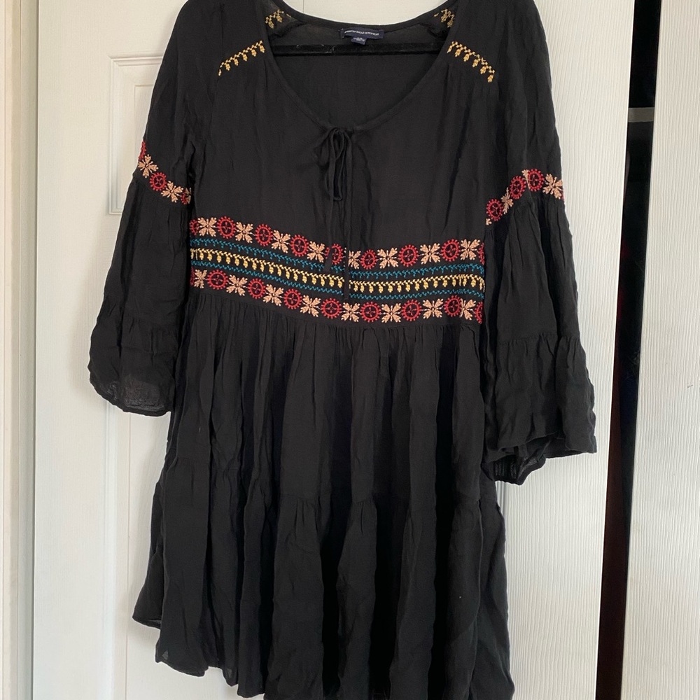 American eagle black festival dress. Embroidered - Picture 5 of 5